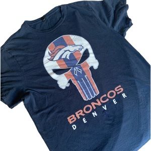 Denver Broncos Short Sleeve Navy Blue Tee Shirt Mens XL Very Soft Sports Team